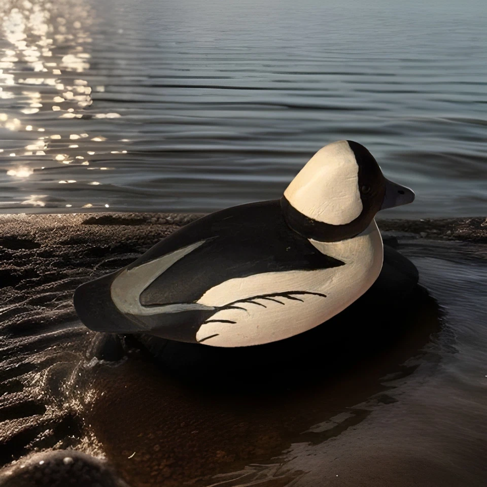 VINTAGE BUFFLEHEAD DRAKE DUCK MINI DECOY - Image 3 of 4
