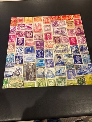 Vintage Stamps 500 piece Galison Jigsaw Puzzle color gradient 20'' x 20'' Poster