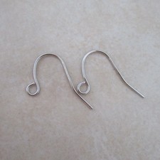 50 hypoallergenic stainless steel ear wires plain 22 gauge 12mm
