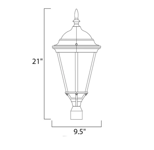 Maxim Lighting Westlake 21-in Black Traditional Outdoor Post light - Picture 2 of 2