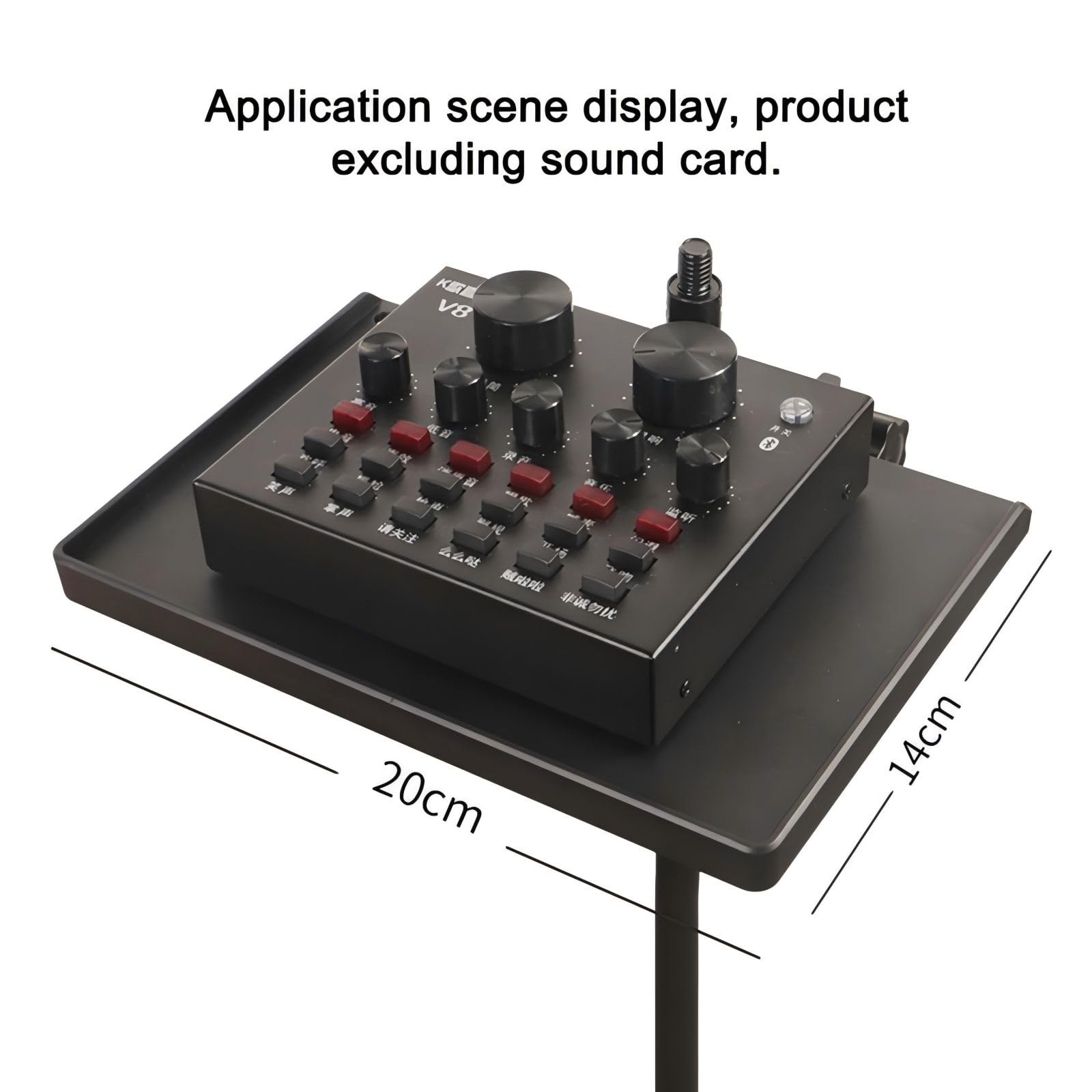 RTNLIT Microphone Stand Tray, Clamp On Firm Rack Tray Holder with 4.5 Pound W...