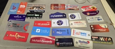 Lot Of Vintage Stores Keychain Tags Kmart Modells Rite Aid Foodtown Toys R Us