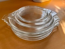 Vintage Lot Of 6 Pyrex Casserole Dish Tab Handle Replacement Lids 470, 474, 475