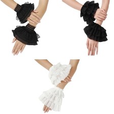 Lacy Wrist Cuffs For Nails Photography Lace Design Breathable Fabric