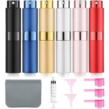 6 Pack 8ML Empty Perfume Atomizer Cologne Travel Spray Bottles Refillable Set