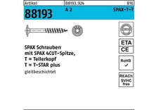 SPAX Tellerkopfschraube R 88193 m.Spitze/T-STAR TG 8 x 180/80-T40 A 2