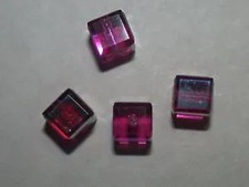 20 GENUINE SWAROVSKI 5601 FUSCHIA AB 4MM CRYSTAL CUBES  swarc5