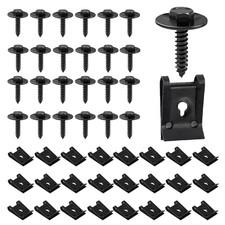 50PCS M4.2 Universal Fender Liner Screw U Nut Kit U-Nut Clips, Hex Head Automo