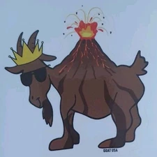 🐐 GOAT USA STICKER - VOLCANO  GOAT- FREE SHIPPING - New!