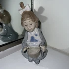 NAO Lladro 1075 "Soup Time" Baby Girl with Bowl and Spoon