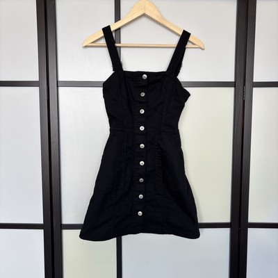 H&M Overalls Style Dress Black Women s Size 0 Cowgirl Western Festival Boho NWT