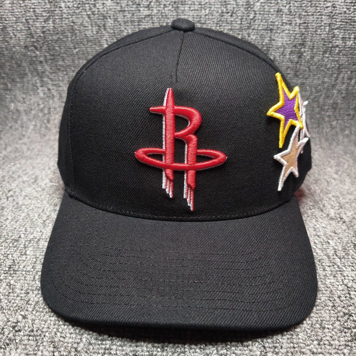 Mitchell & Ness Houston Rockets NBA Black Snapback Hat Cap Stars