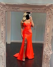 sherri hill orange size 10 prom dress corset pre owned