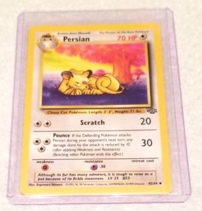 1995 persian pokemon card choose 1 of your opponents Benched Pokemon and switch it with the Defending Pokemon Persian 1999 Jungle #42/64 1st