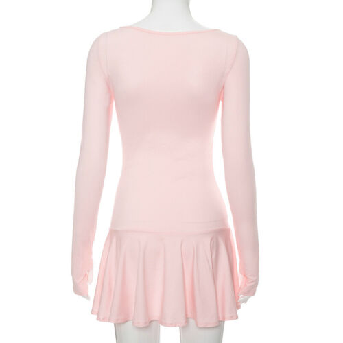 Dress Women Fashion Coquette Clothes A-line Mini Dresses Hot Sweet Pink Fold - Picture 6 of 9