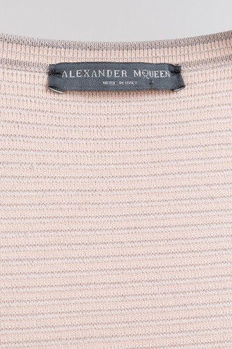 Alexander McQueen 2017 Rose Silver Knit Corset Wool-Blend Mini Dress, Sz XS - Picture 5 of 11