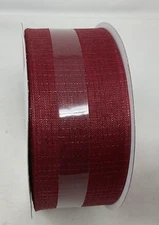 Jumbo Red Burlap Wired Ribbon Crafting 2.5” x 80' Celebrate It Brand