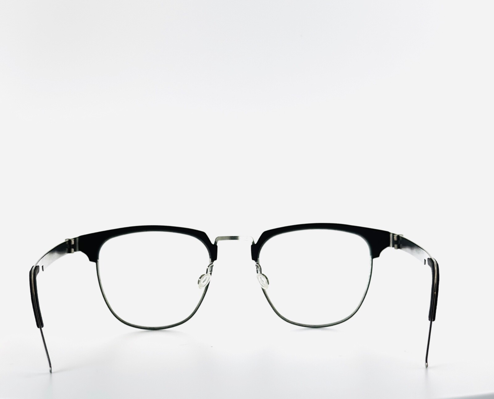 LINDBERG STRIP 9843 20/10240 P10 Black Browline Eyeglasses 49-21-135 B:43