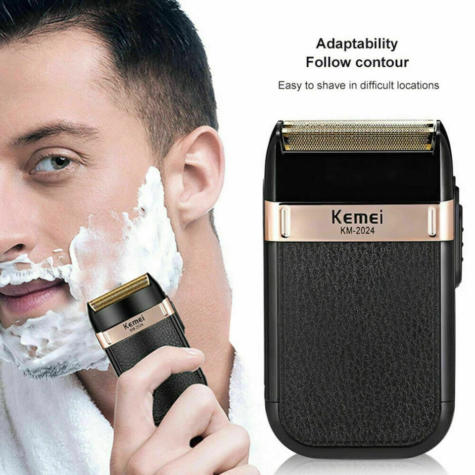 Kemei 2024 Afeitadora Eléctrica Hombre Recortadora Maquinilla de Afeitar Recargable Cabello Barba Afeitado Foto 3 de 4