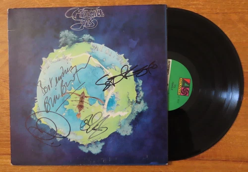 YES BILL BRUFORD JON ANDERSON STEVE HOWE RICK WAKEMAN signed FRAGILE Record PSA