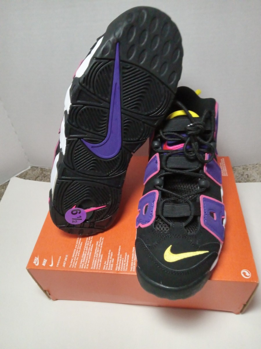 Nike Air More Uptempo 96 GS Size 6.5Y/ 8 WMN Black Court Purple