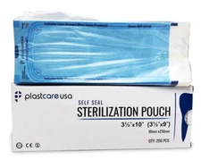 4000 Self-Sealing Sterilization Bag Pouch, 3.5" x 10", Paper/Blue Film (20 Bxs)