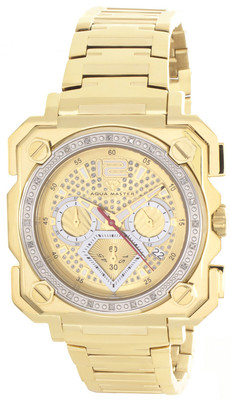 Aqua Master Mens Gold Tone Dial Gold Tone Steel Bracelet Diamond Watch W#355
