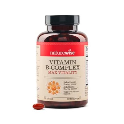NatureWise Vitamin B Complex for Women and Men - with Folic Acid Biotin B1 B2...