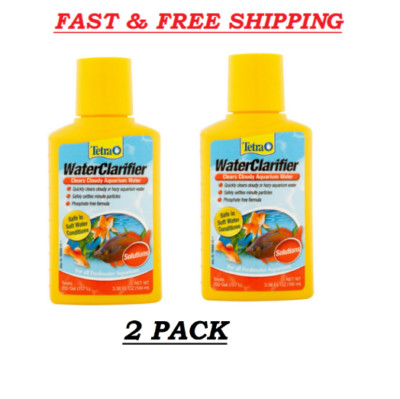 Tetra WaterClarifier, Water Clarifier Clears Cloudy Aquarium Water, 3.38 oz. 2Pk