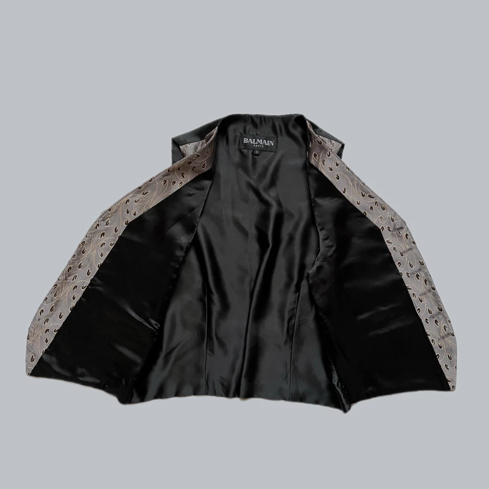 BALMAIN Chaleco de Seda para Hombre + Conjunto de Mariposa con Bolsillos y Patrón de Flores Talla L Foto 4 de 4