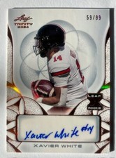 2024 Leaf Trinity Xavier White Rookie Blue Autograph /99 SA BA-XW1 Red Raiders