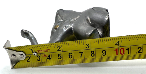 Zinn Baby Elefant Messing Augen sitzend Rüssel hoch Viel Glück 3,5" Figur Unikat - Bild 11 von 11