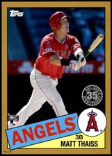 Matt Thaiss 2020 Topps 1985 35th Anniversary 5x7 Gold #85-4 /10 Angels