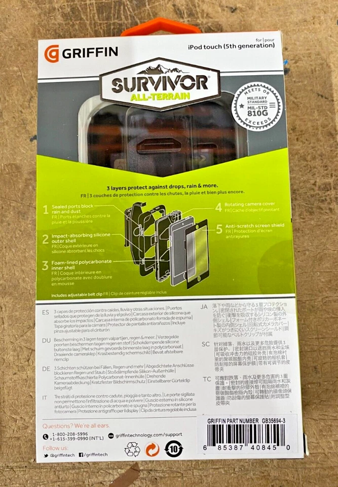 Griffin Survivor All-Terrain Rugged Case iPod Touch 5th Gen / 6th Gen - Black - Image 3 of 3