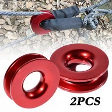 2x Heavy Duty Recovery Ring Snatch Block Pulley For Soft Shackle Tow Winch Rope