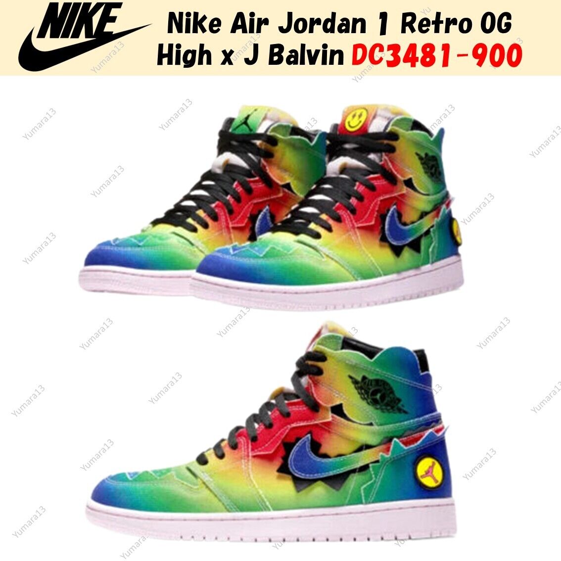 J Balvin x Air Jordan 1 Retro OG High 'Colores Y Vibras ' DC3481-900