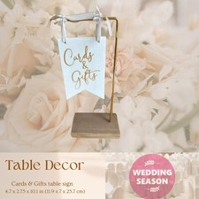 Wedding Cards  Gifts Sign - 10" Table Decor - White and Gold