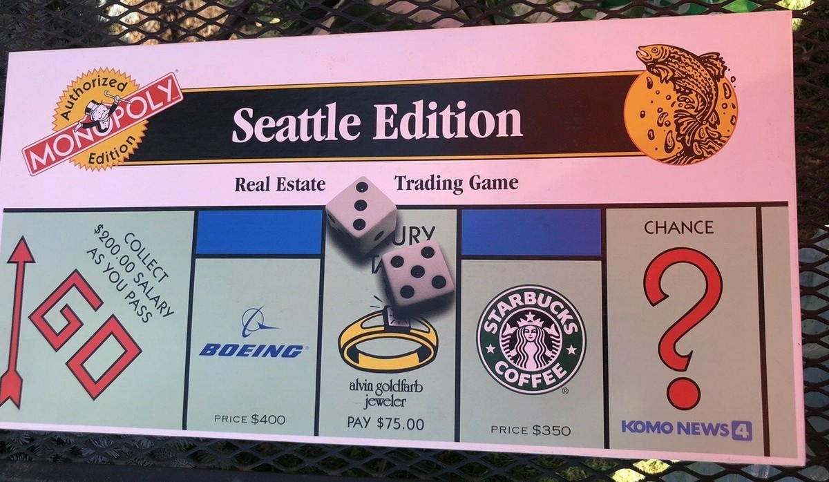 Monopoly Seattle Edition 1997 USAopoly Sealed Parts