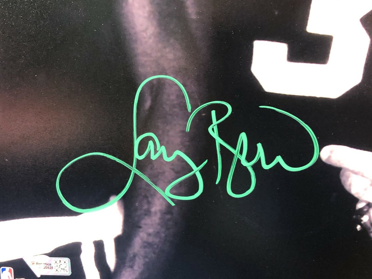 Larry Bird Signed Framed Celtics 16x20 w/ Auerbach Cigar Autograph
