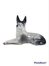 German Shepherd Figurine Made in Germany 14093 Laying Down Vintage