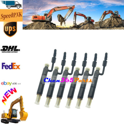 6 Pieces x FUEL INJECTOR 5I-7706 Fit For Caterpillar 3064 3066 Engine S4KT S6KT