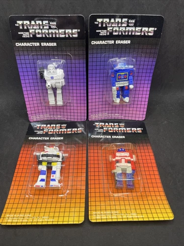 New MOC! G1 OPTIMUS MEGATRON SOUNDWAVE PROWL Eraser SET OF 4 Transformers Hasbro