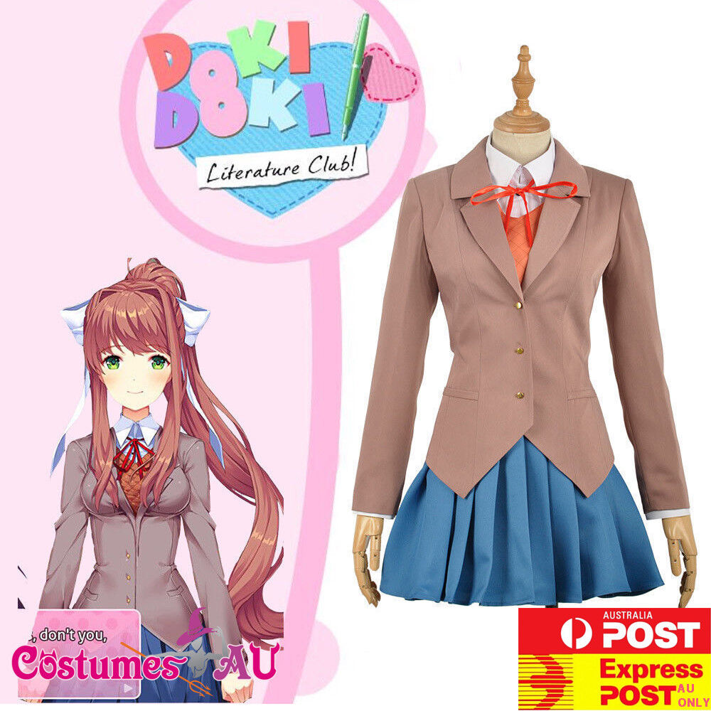 Doki Doki Literature Club Monika Cosplay Sayori Yuri Natsuki Cosplay  Costume