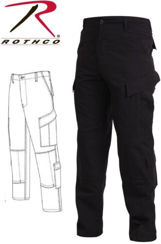 Black Police Military Uniform Tactical Rip-Stop BDU Pants Rothco 5455   - Picture 1 of 6