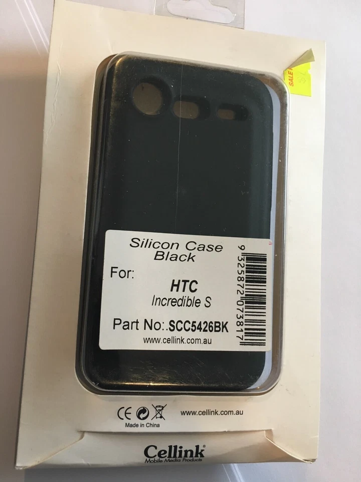 HTC Incredible S Funda Silicona Negra SCC5426BK Nueva Sellada Paquete Original Foto 2 de 2