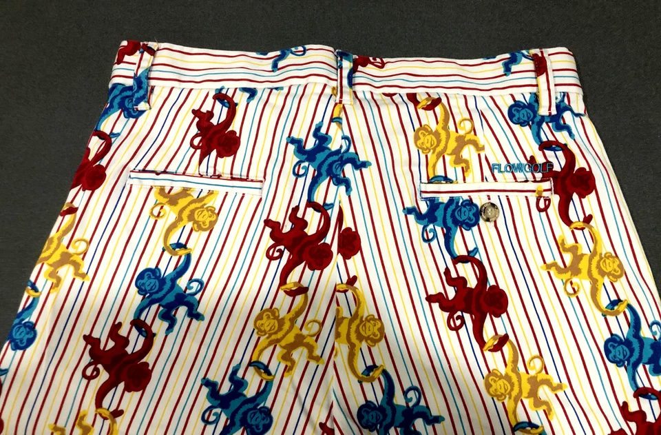 Flowgolf Flow Society Men's Size 30W 11" Inseam Barrel of Monkey Golf Shorts - Image 4 of 4