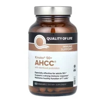 Quality of Life, Kinoko 50+ AHCC with Sterilized Probiotics, 60 Vegicaps