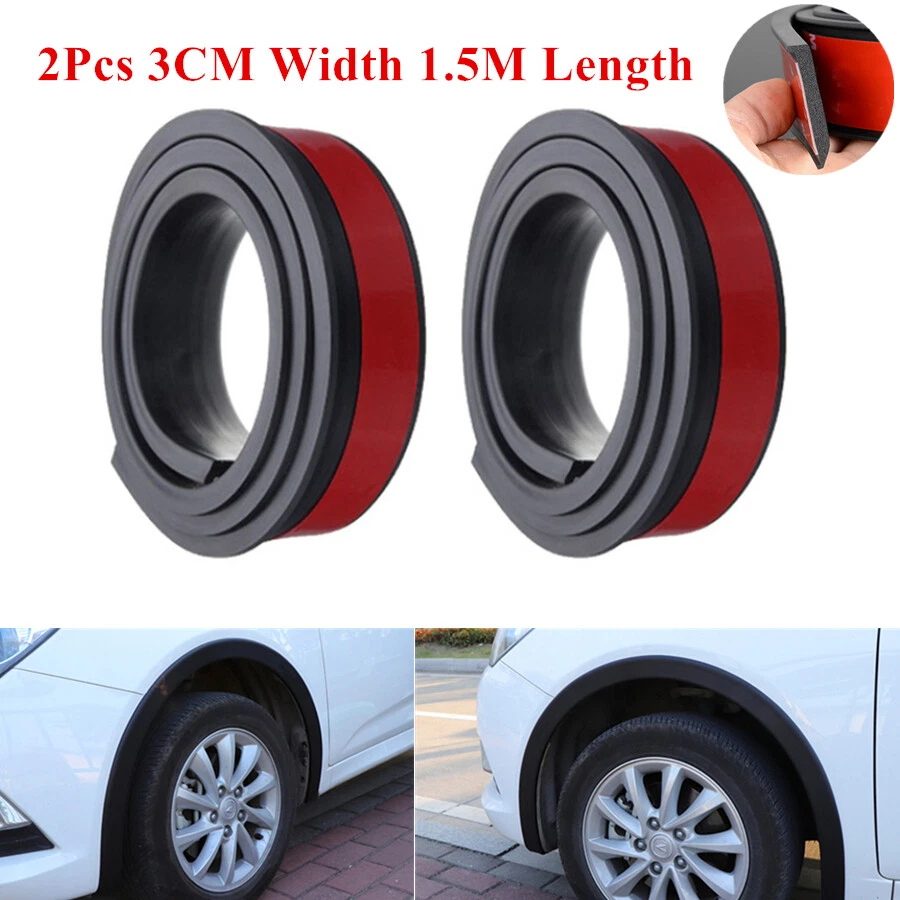 2x Fender Flares Car Wheel Eyebrow Arch Extension Protector Moulding Trim Strip - Imagem 4 de 4