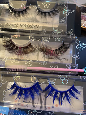 7 Pairs 3D False Eyelashes Mink Natural Extension Black Soft Lashes  All Color