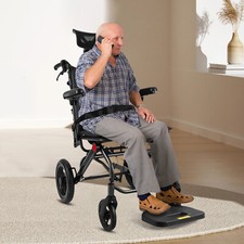 All Terrain Reclining Foldable Wheelchair For Adult 90-175  w/Removable Headrest